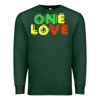 Sports Green reggae colors t  shirtone love reggae lovers pattern t  shirt Premium Sweatshirt - linhVisuals