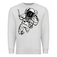 Dove Grey astronaut in the space Premium Sweatshirt - linhVisuals