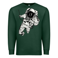 Sports Green astronaut in the space Premium Sweatshirt - linhVisuals