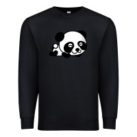 Black baby panda bear Premium Sweatshirt - linhVisuals