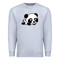 Heather Grey baby panda bear Premium Sweatshirt - linhVisuals