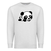 Oatmeal Heather baby panda bear Premium Sweatshirt - linhVisuals