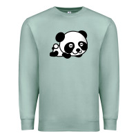 Seafoam baby panda bear Premium Sweatshirt - linhVisuals