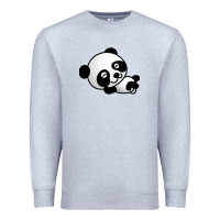 Heather Grey baby panda bear Premium Sweatshirt - linhVisuals