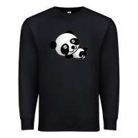 Black baby panda bear Premium Sweatshirt - linhVisuals