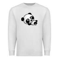 Oatmeal Heather baby panda bear Premium Sweatshirt - linhVisuals