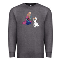 Charcoal Heather olaf and  elsa Premium Sweatshirt - linhVisuals