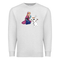 Oatmeal Heather olaf and  elsa Premium Sweatshirt - linhVisuals