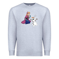 Heather Grey olaf and  elsa Premium Sweatshirt - linhVisuals