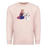 Pale Pink olaf and  elsa Premium Sweatshirt - linhVisuals