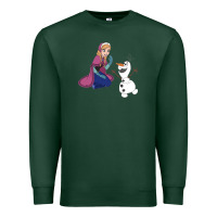 Sports Green olaf and  elsa Premium Sweatshirt - linhVisuals