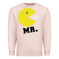 Pale Pink Mr Pacman Premium Sweatshirt - linhVisuals
