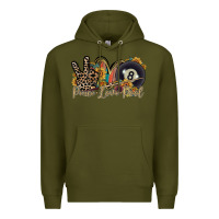 Army Green peace love pool Premium Hoodie - RacoonDesign