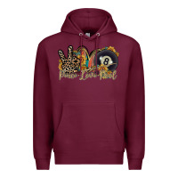 Burgundy peace love pool Premium Hoodie - RacoonDesign