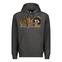 Charcoal Heather peace love pool Premium Hoodie - RacoonDesign