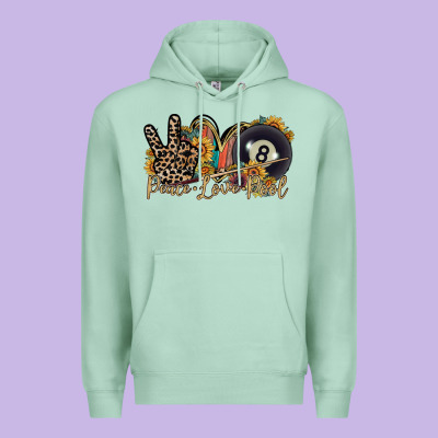 Peace Love Pool Premium Hoodie Designed By Racoondesign