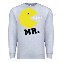 Heather Grey Mr Pacman Premium Sweatshirt - linhVisuals