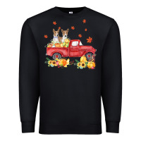 Black basenji pumpkin truck fall leaf thanksgiving halloween Premium Sweatshirt - linhVisuals