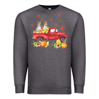 Charcoal Heather basenji pumpkin truck fall leaf thanksgiving halloween Premium Sweatshirt - linhVisuals