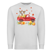 Dove Grey basenji pumpkin truck fall leaf thanksgiving halloween Premium Sweatshirt - linhVisuals