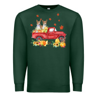 Sports Green basenji pumpkin truck fall leaf thanksgiving halloween Premium Sweatshirt - linhVisuals