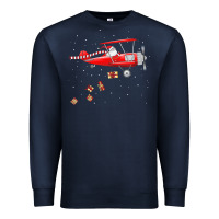 Navy christmas santa claus pilot flying airplane gift tee Premium Sweatshirt - linhVisuals