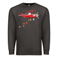 Smoke christmas santa claus pilot flying airplane gift tee Premium Sweatshirt - linhVisuals
