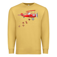 Antique Gold christmas santa claus pilot flying airplane gift tee Premium Sweatshirt - linhVisuals