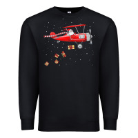 Black christmas santa claus pilot flying airplane gift tee Premium Sweatshirt - linhVisuals