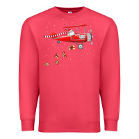 Cardinal christmas santa claus pilot flying airplane gift tee Premium Sweatshirt - linhVisuals