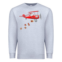 Heather Grey christmas santa claus pilot flying airplane gift tee Premium Sweatshirt - linhVisuals