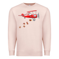 Pale Pink christmas santa claus pilot flying airplane gift tee Premium Sweatshirt - linhVisuals