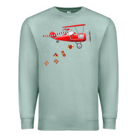 Christmas Santa Claus Pilot Flying Airplane Gift Tee Premium Sweatshirt | Teevron