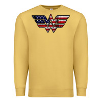 Antique Gold Wonder woman american flag Premium Sweatshirt - linhVisuals