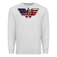 Dove Grey Wonder woman american flag Premium Sweatshirt - linhVisuals
