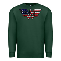 Sports Green Wonder woman american flag Premium Sweatshirt - linhVisuals