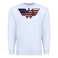 White Wonder woman american flag Premium Sweatshirt - linhVisuals