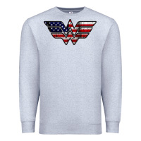 Heather Grey Wonder woman american flag Premium Sweatshirt - linhVisuals