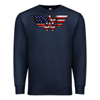Navy Wonder woman american flag Premium Sweatshirt - linhVisuals