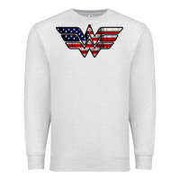Oatmeal Heather Wonder woman american flag Premium Sweatshirt - linhVisuals
