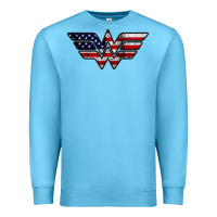 Ocean Blue Wonder woman american flag Premium Sweatshirt - linhVisuals