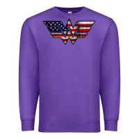 Purple Wonder woman american flag Premium Sweatshirt - linhVisuals