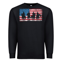 Black cowboy patriotic american flag 4th of july gift tee Premium Sweatshirt - linhVisuals