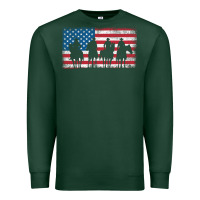 Sports Green cowboy patriotic american flag 4th of july gift tee Premium Sweatshirt - linhVisuals