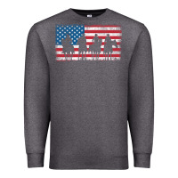 Charcoal Heather cowboy patriotic american flag 4th of july gift tee Premium Sweatshirt - linhVisuals