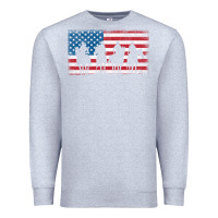 Heather Grey cowboy patriotic american flag 4th of july gift tee Premium Sweatshirt - linhVisuals