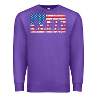 Purple cowboy patriotic american flag 4th of july gift tee Premium Sweatshirt - linhVisuals