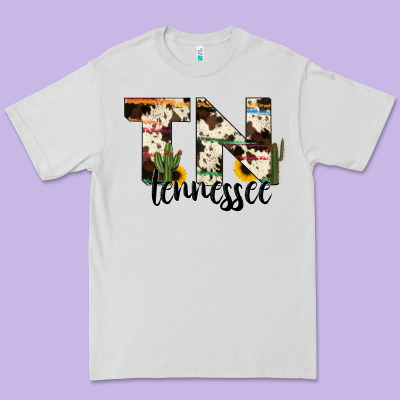 Tenesse State Cowhide Serape Cactus Premium Tee Designed By Ranaportraitstore