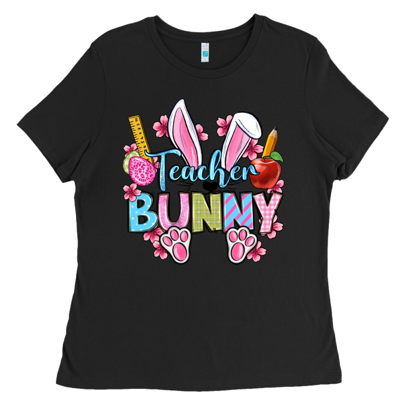 Easter Teacher Bunny Ladies Tee by OliviaCreatesArt | Teevron