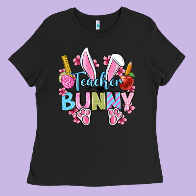 Easter Teacher Bunny Ladies Tee Designed By Oliviacreatesart